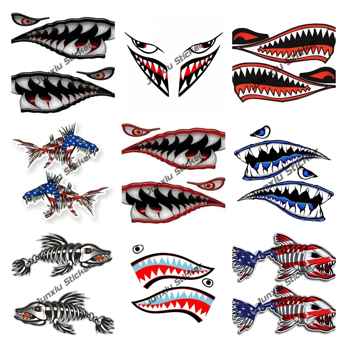 Fishing Boat Oar - Duvar sanat Warhawk köpekbalığı kaplan Sticker